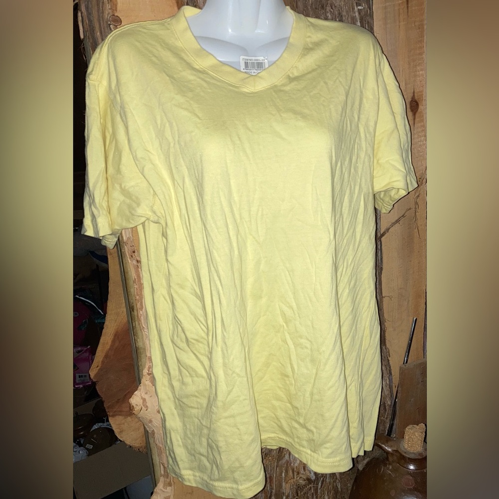 Evolution yellow vneck tshirt.